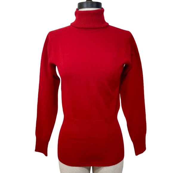 Yves Saint Laurent red wool VTG turtleneck sweater - Picture 2 of 6